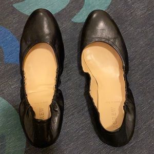 J. Crew black leather flats
